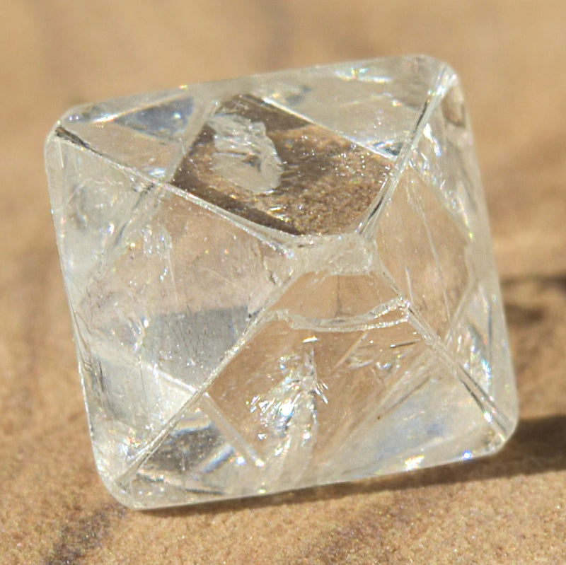 carat bright and colorless raw diamond octahedron