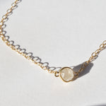 Rough Diamond Necklace in 14k Yellow Gold