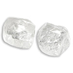 0.7 carat dodecahedral rough diamond pair