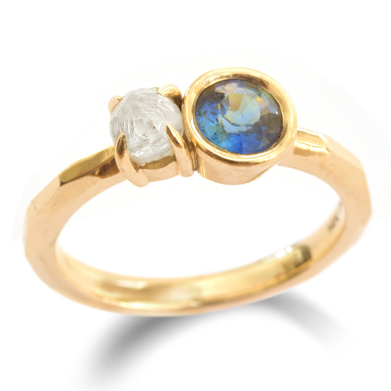 Diamond with two sapphires discount