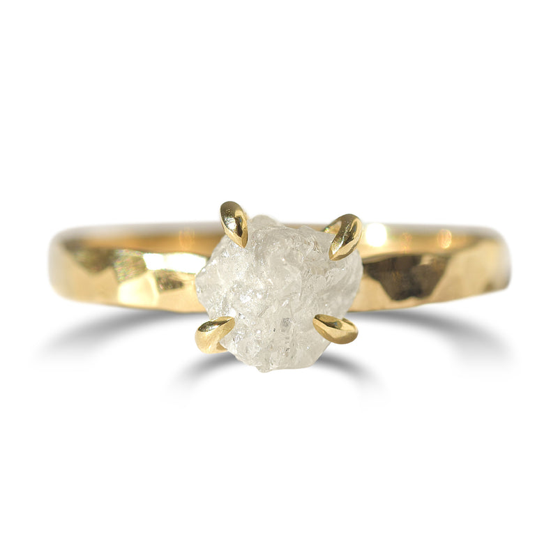 Midbar Ring - A hammered engagement ring for any type of stone