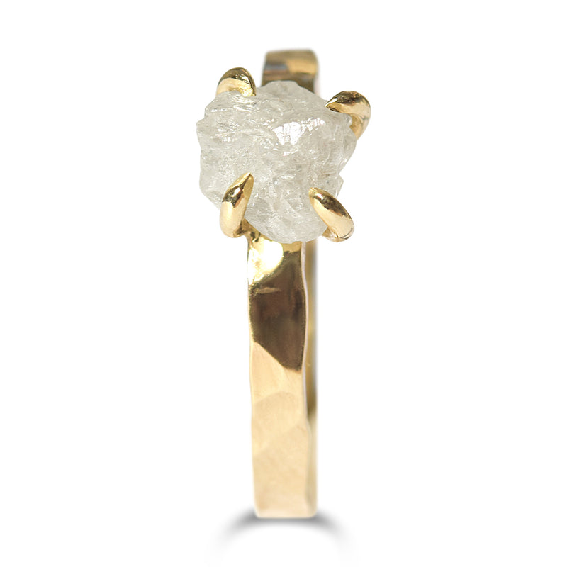 Hammered Raw Diamond Engagement Ring | Midbar 1.5 carat + / 14k White (Recycled) Hammered Raw Diamond Engagement Ring | Midbar 1.5 carat + / 14k White (Recycled)
