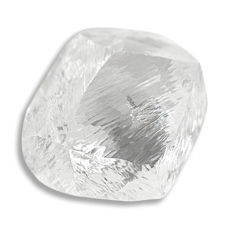 1.28 carat clean and clear rough diamond dodecahedron