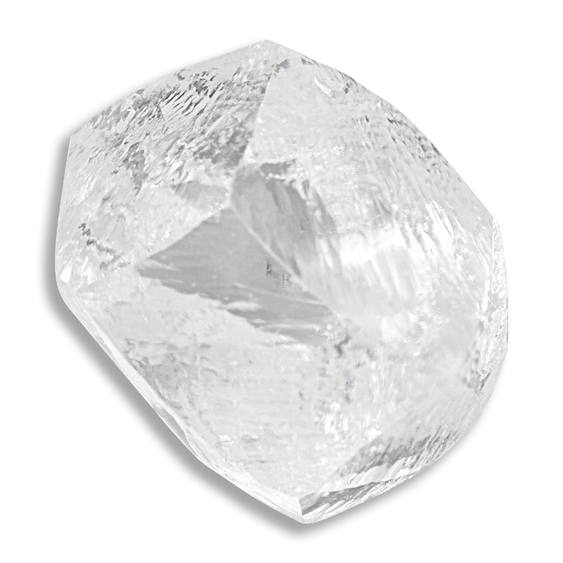 1.28 carat clean and clear rough diamond dodecahedron