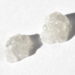 0.78 carat white crystal freeform pair of raw diamonds