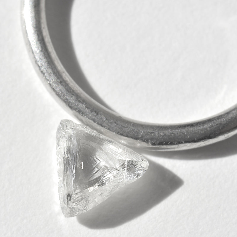 0.88 carat lovely raw diamond macle or triangle