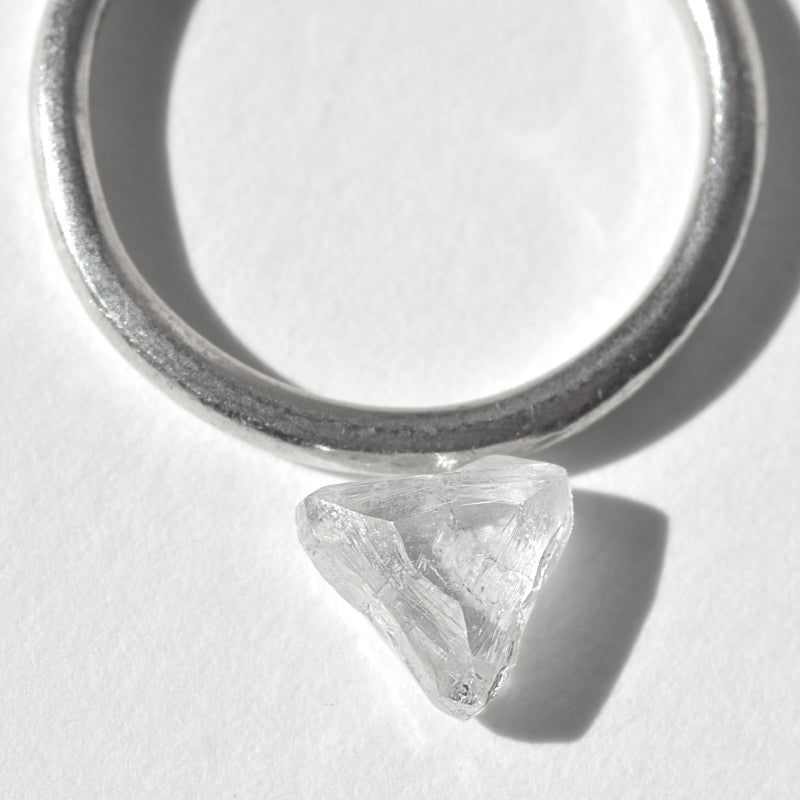 1.11 carat wonderful, unearthly triangular raw diamond macle