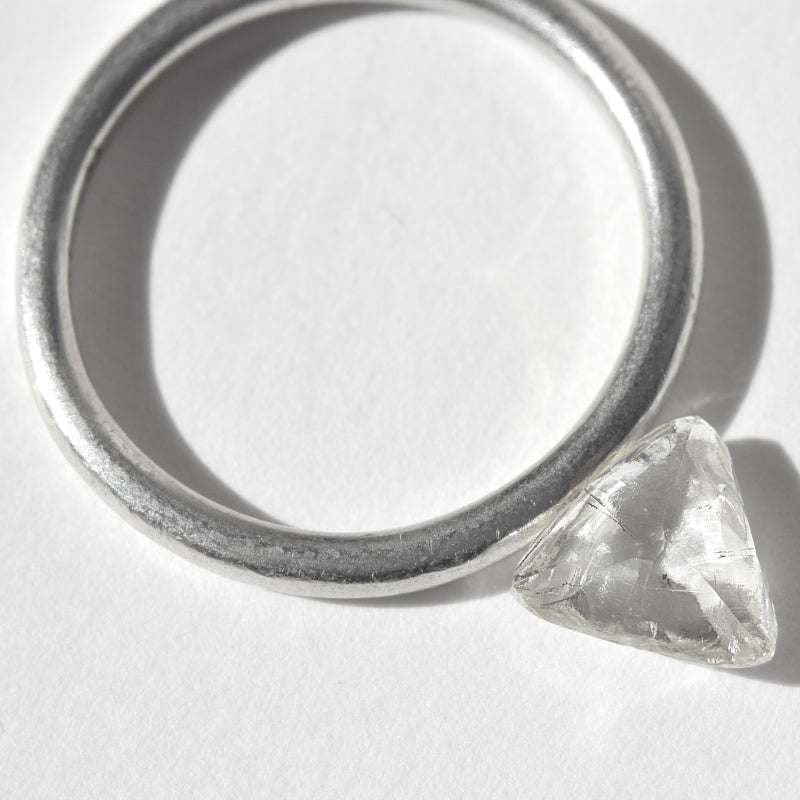 1.02 carat amazing triangular rough diamond macle
