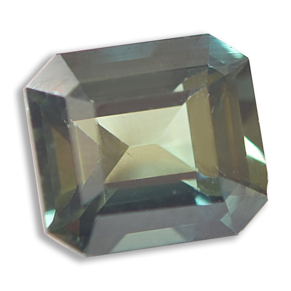 1.14 carat green-blue square sapphire from Madagascar