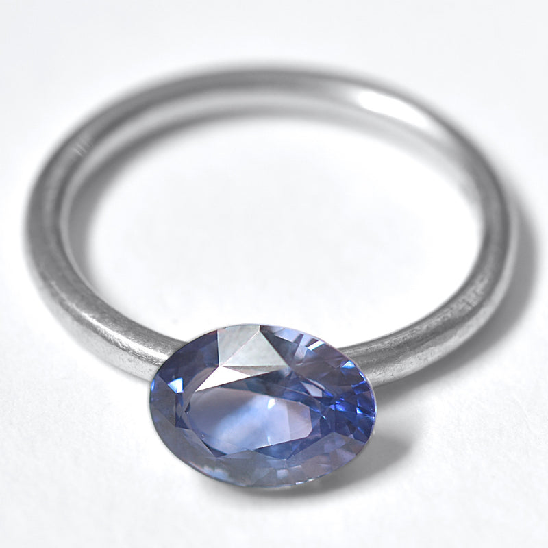 1.68 carat blue oval sapphire from Sri Lanka