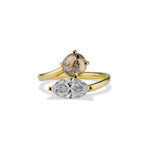 The Teumim Ring | A toi et moi ring with a rough diamond and a lab grown diamond