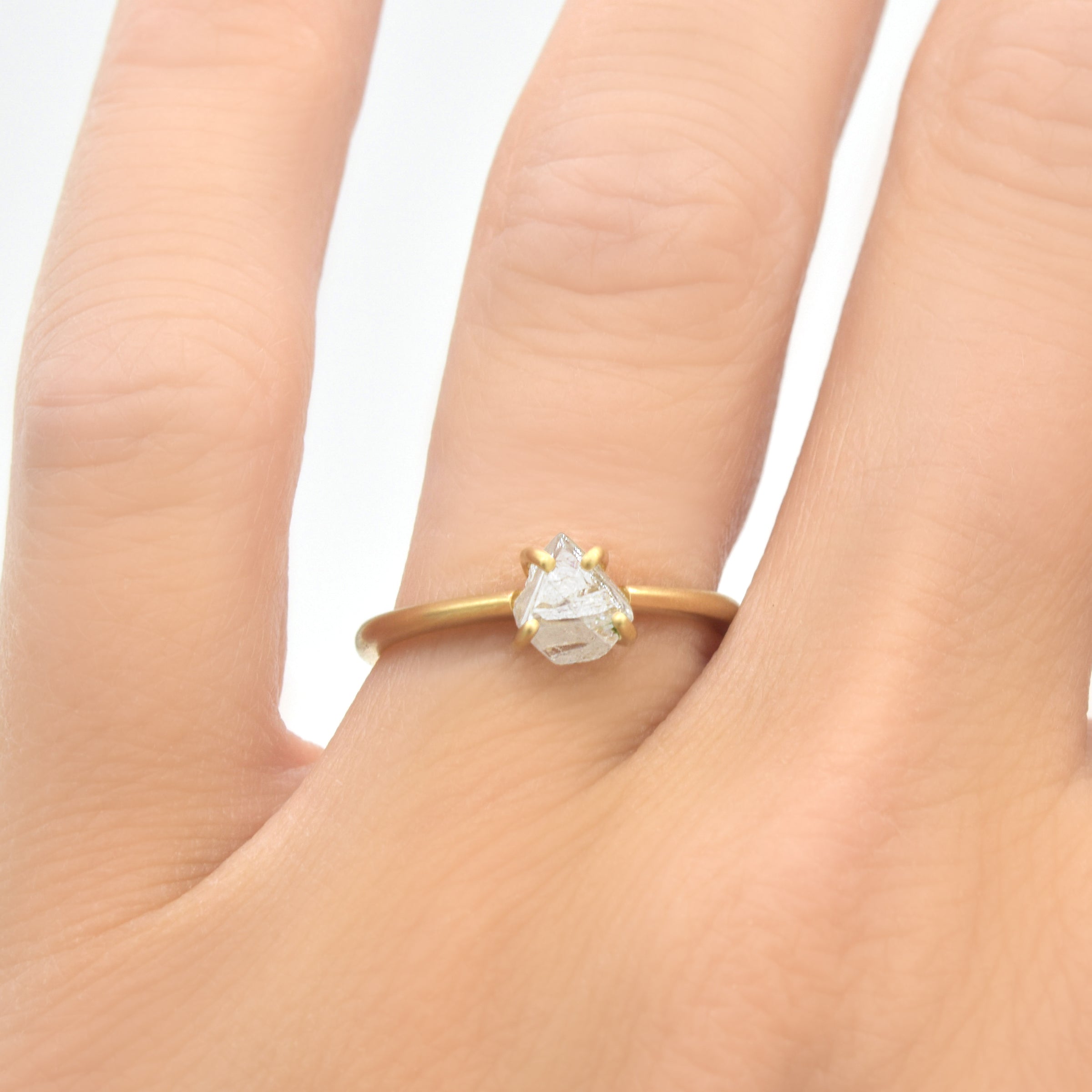 Solitaire Court Profile Rings High Profile Solitaire Engagement Ring | Anna – The Raw Stone