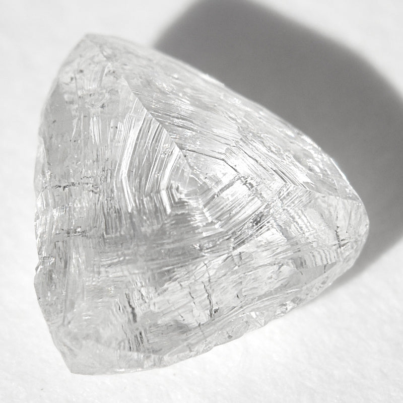 0.87 carat excellent triangular raw diamond macle