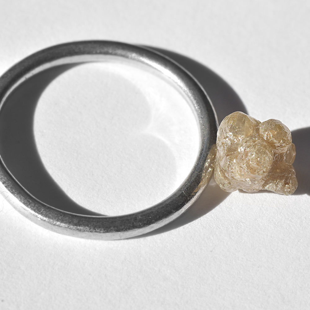 2.09 carat light brown freeform raw diamond