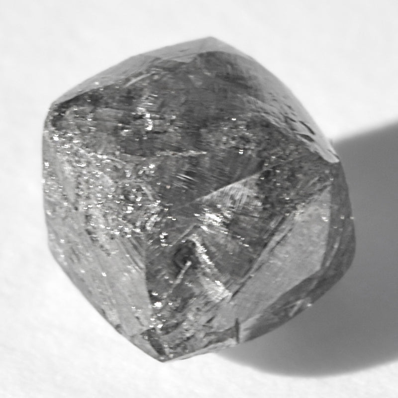 1.33 carat black raw diamond octahedron