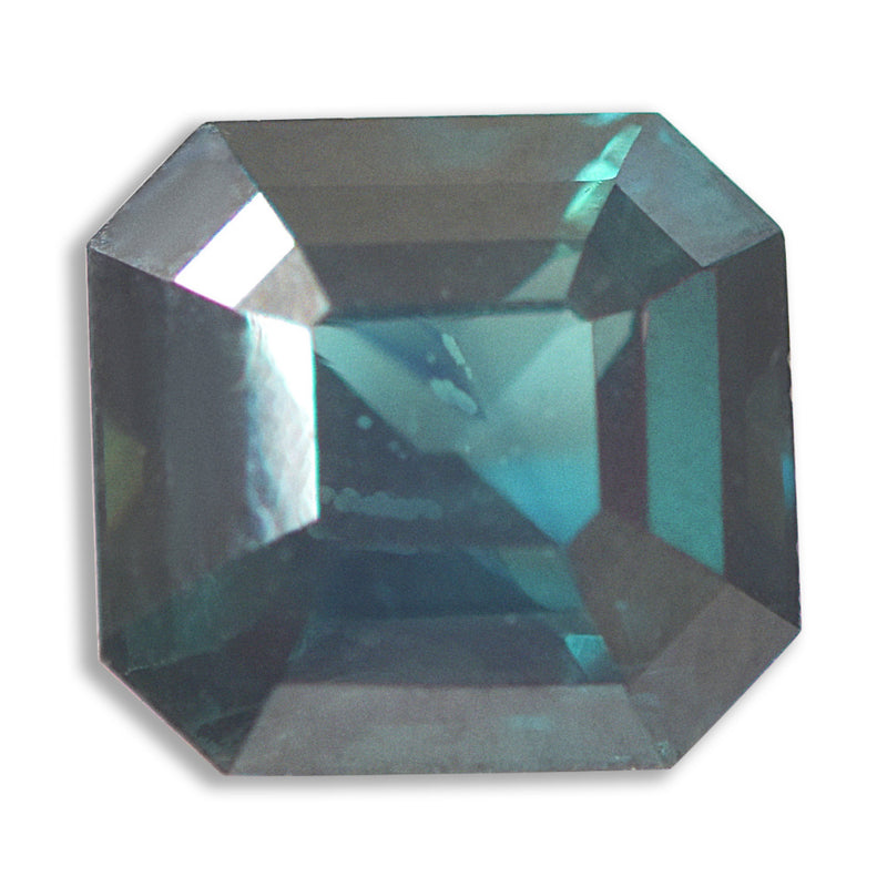 2.13 carat blue-green octagonal cut sapphire from Madagascar