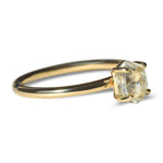 Adin Ring - A thin round-banded rough diamond engagement ring