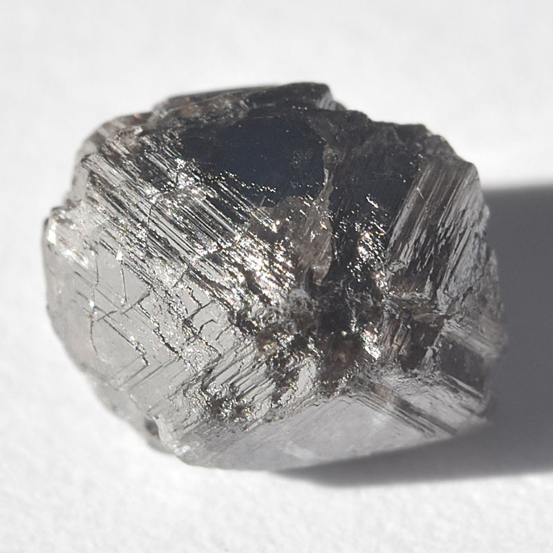 1.62 carat black rough diamond octahedron