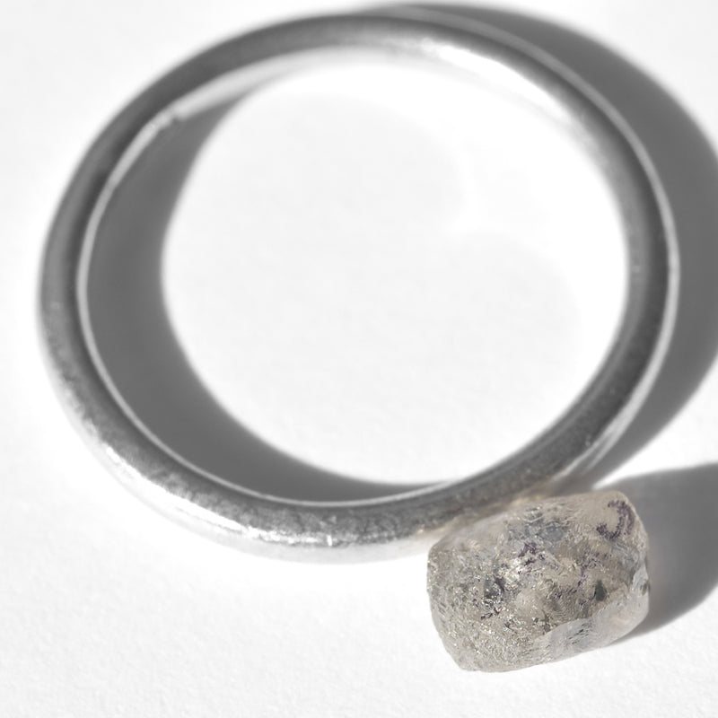 1.03 carat freeform salt and pepper rough diamond