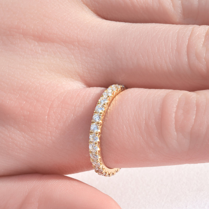 Sheleg Diamond Infinity Band - 18k gold with uniquely set lab diamonds in an eternity style
