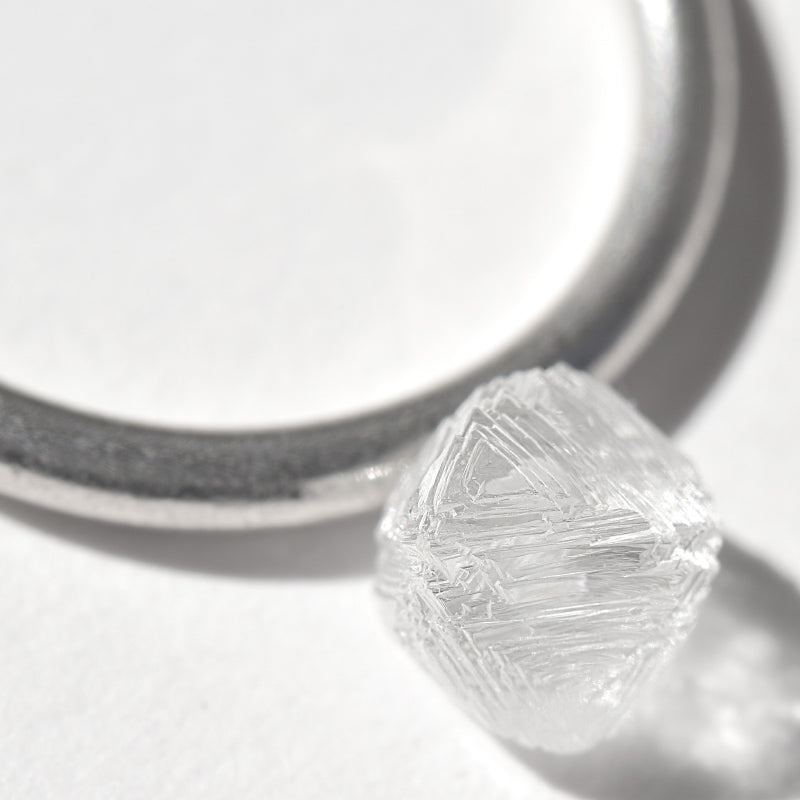 1.52 carat amazing and colorless rough diamond octahedron