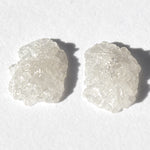 0.71 carat pair of freeform rough diamond crystals