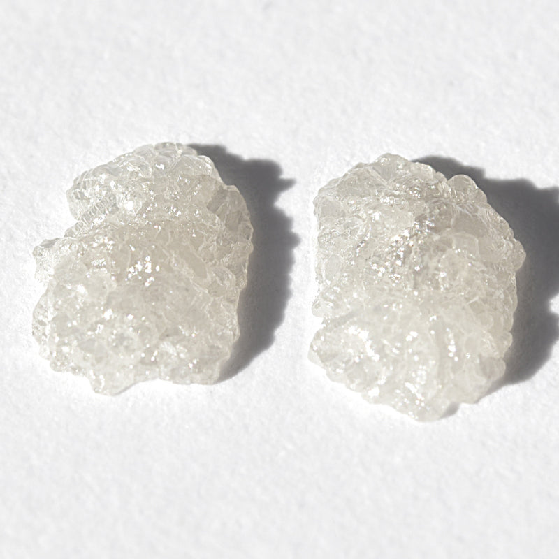 0.71 carat pair of freeform rough diamond crystals