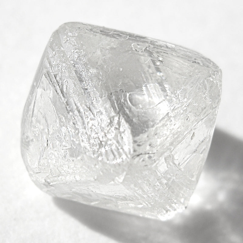 1.17 carat proportional and excellent raw diamond octahedron