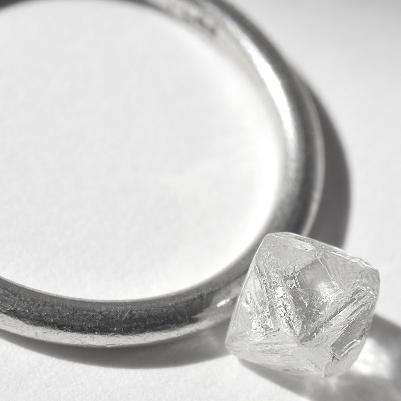 1.17 carat proportional and excellent raw diamond octahedron