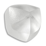 1.46 carat blossoming, white raw diamond rhombododecahedron