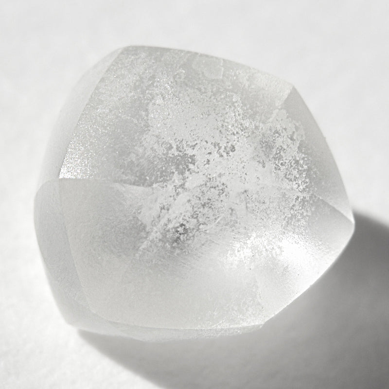 1.46 carat blossoming, white raw diamond rhombododecahedron