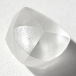 1.46 carat blossoming, white raw diamond rhombododecahedron