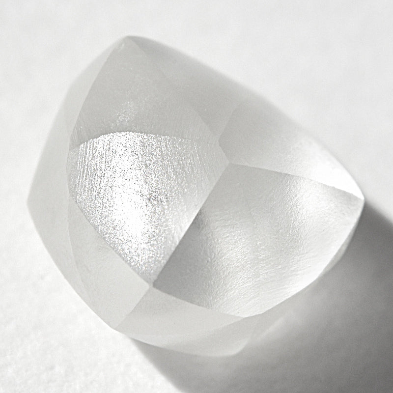 1.46 carat blossoming, white raw diamond rhombododecahedron