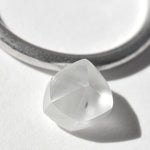 1.46 carat blossoming, white raw diamond rhombododecahedron