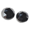 0.81 carat jet black rosecut round diamond pair