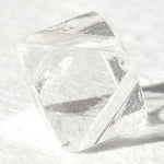 1.25 carat bright and colorless raw diamond octahedron