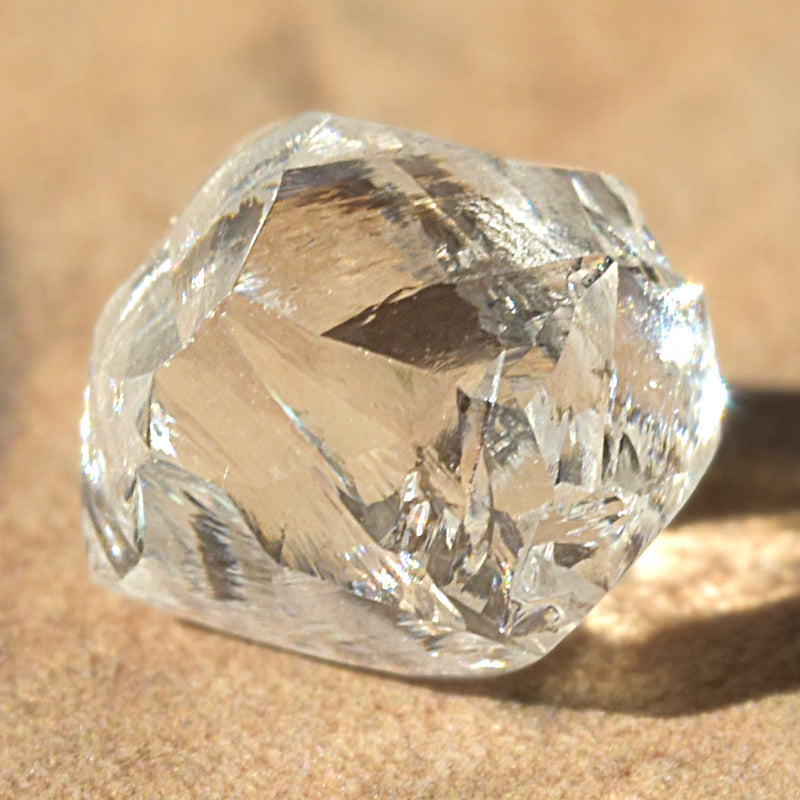 0.98 carat unearthly and shiny rough diamond rhombododecahedron