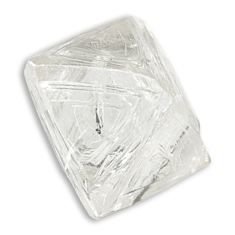 0.94 carat sharp and clear raw diamond octahedron