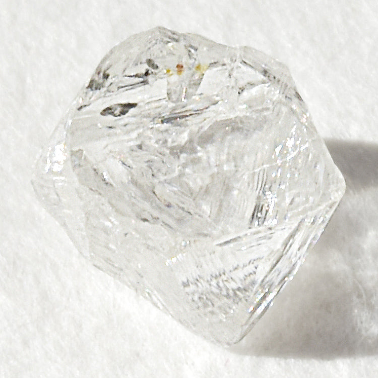 0.86 carat clean and clear raw diamond octahedron