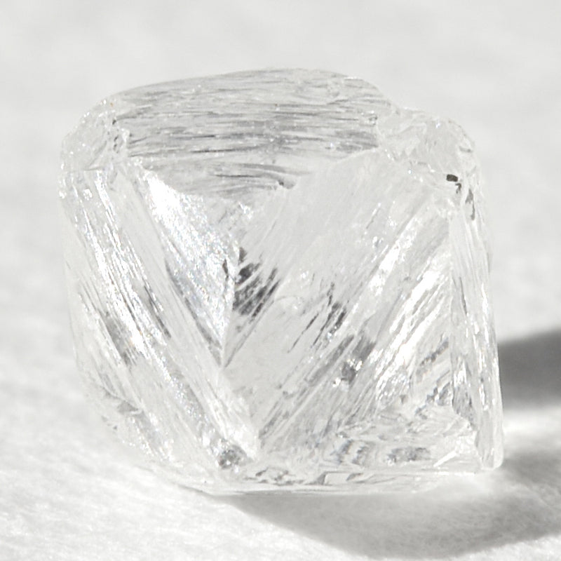 1.02 carat bright white octahedral raw diamond