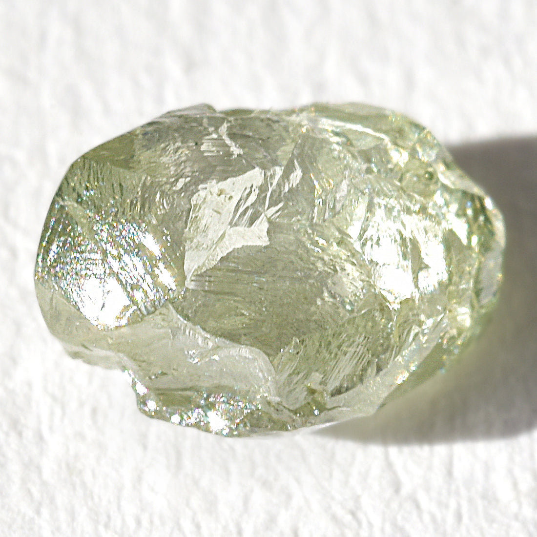 1.03 carat green dodecahedral raw diamond