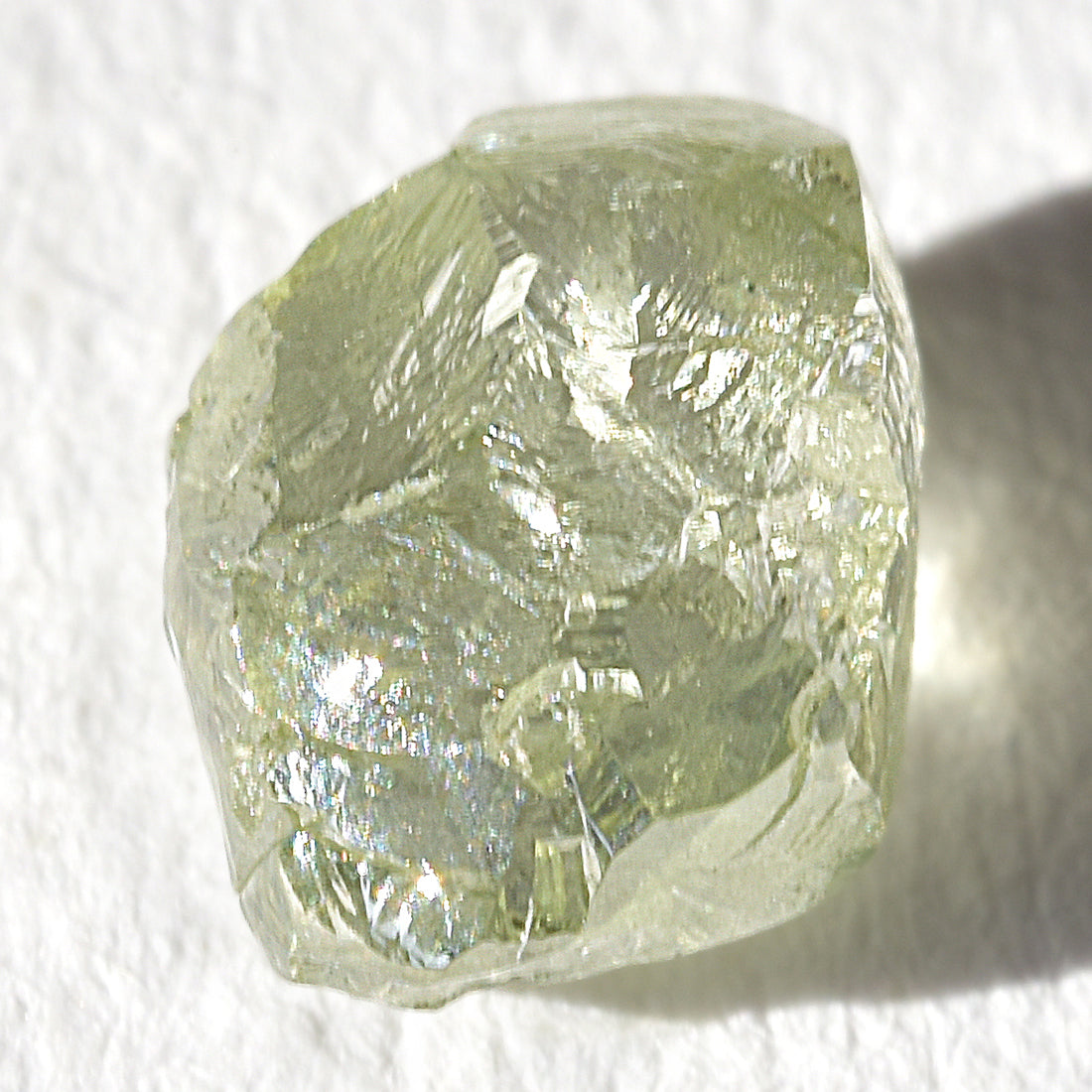 1.03 carat green dodecahedral raw diamond