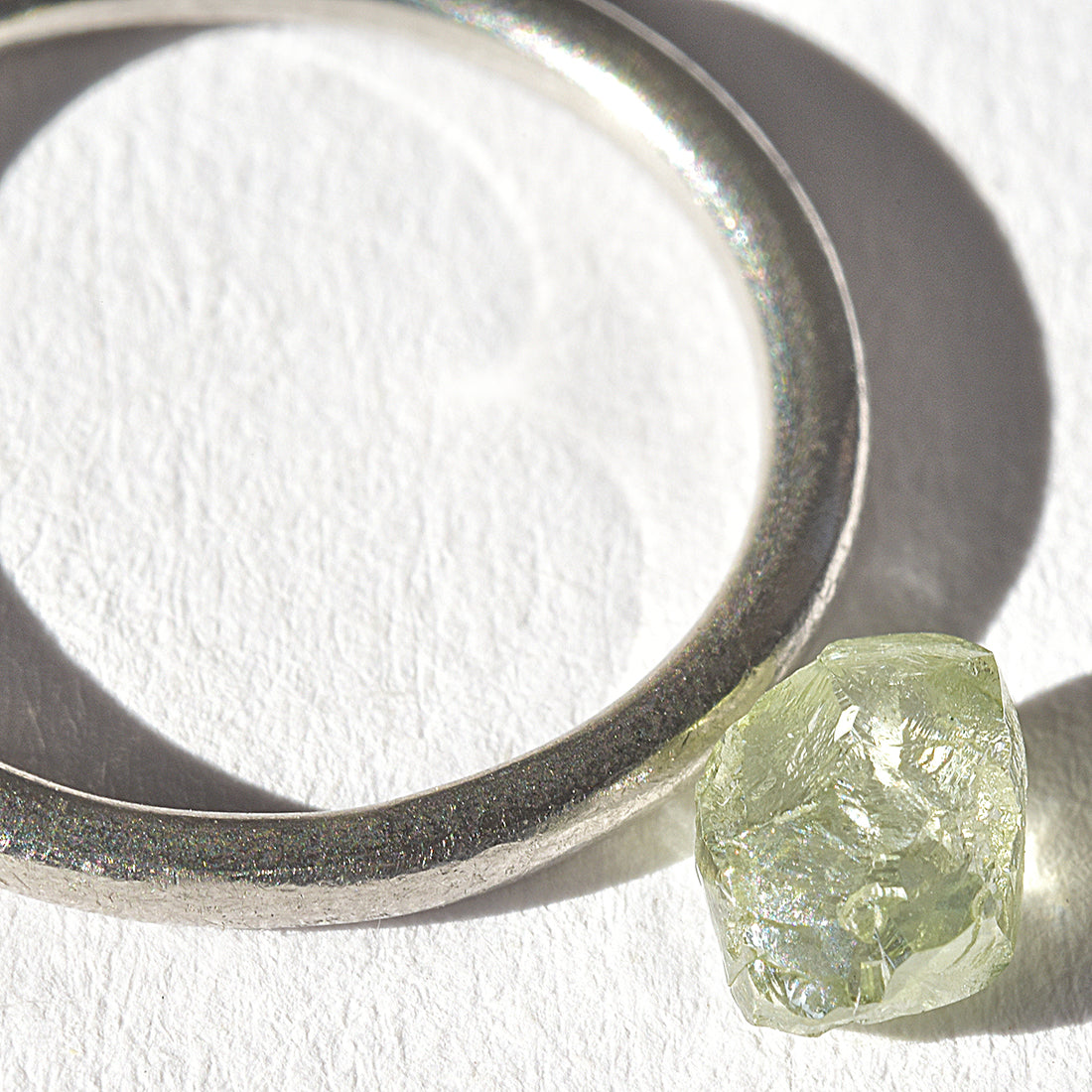 1.03 carat green dodecahedral raw diamond