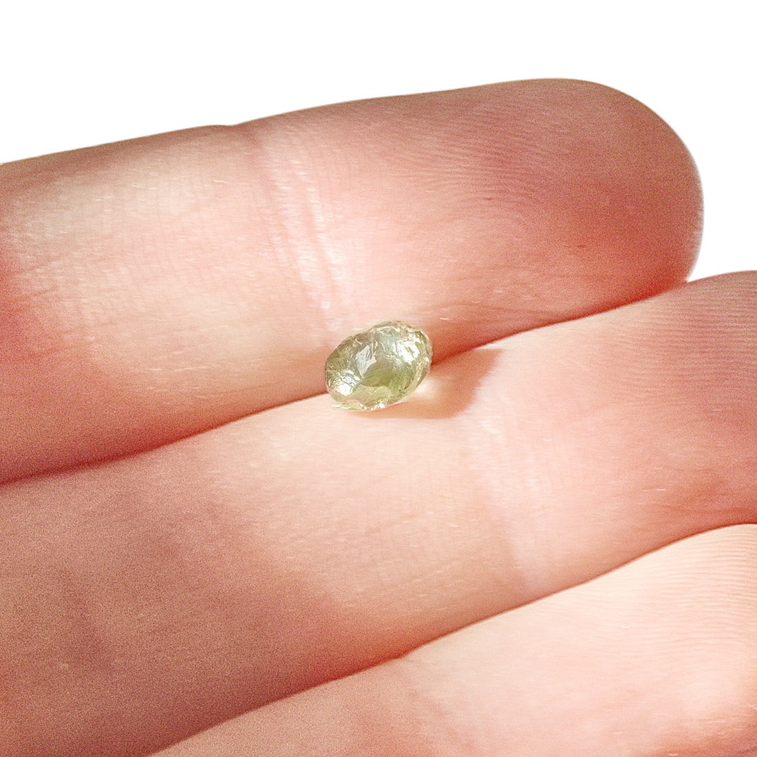 1.03 carat green dodecahedral raw diamond