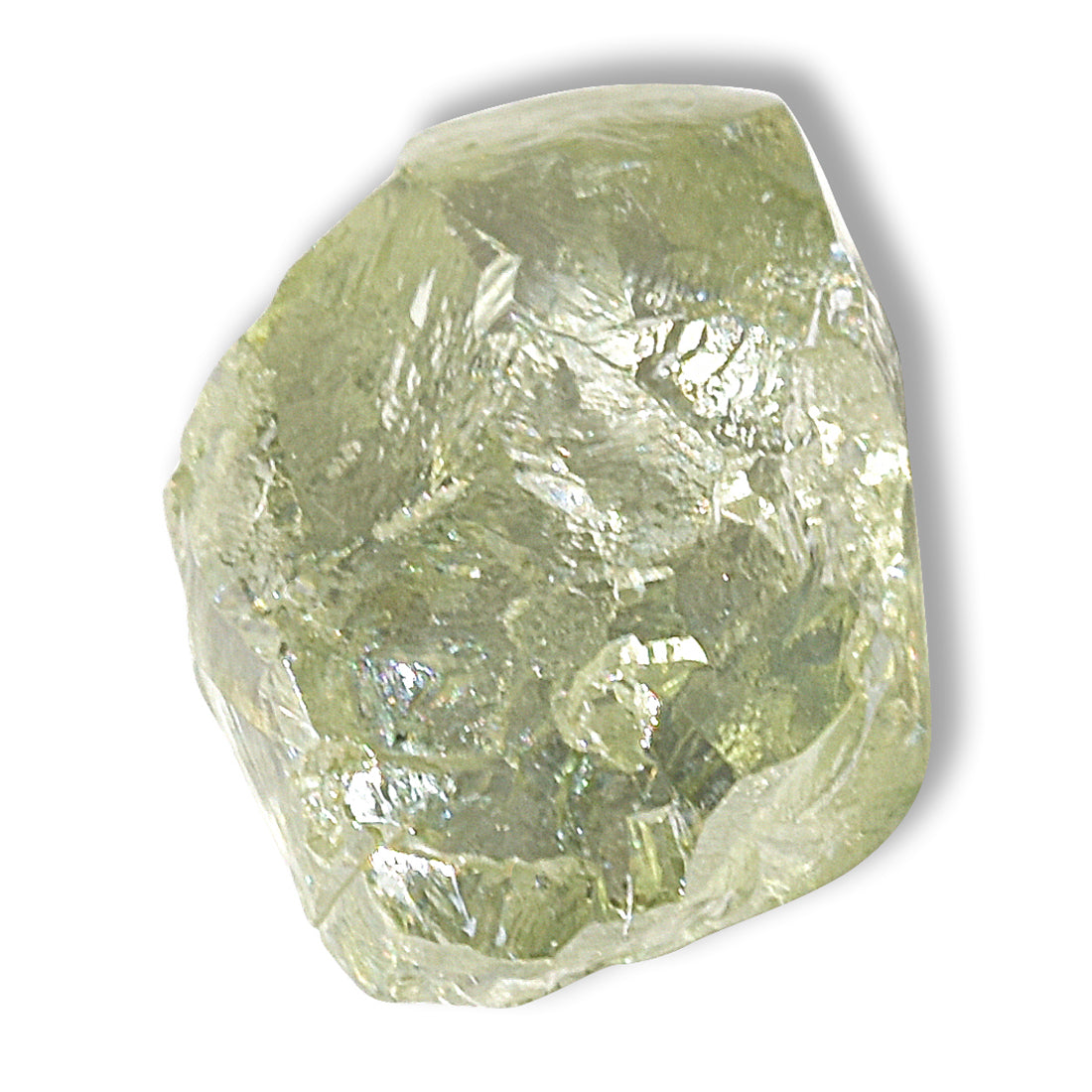 1.03 carat green dodecahedral raw diamond