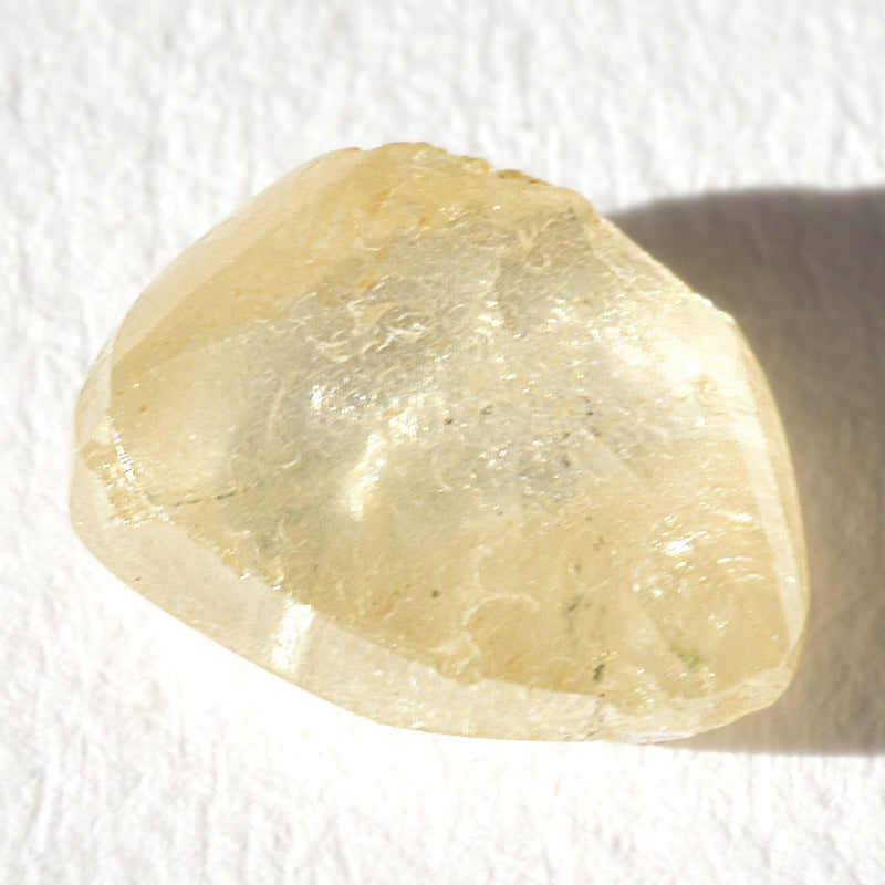 1.40 carat champagne, smooth raw diamond triangle - rough edge