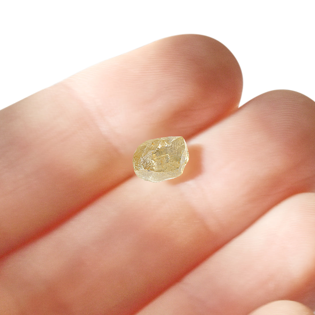 1.40 carat champagne, smooth raw diamond triangle - rough edge