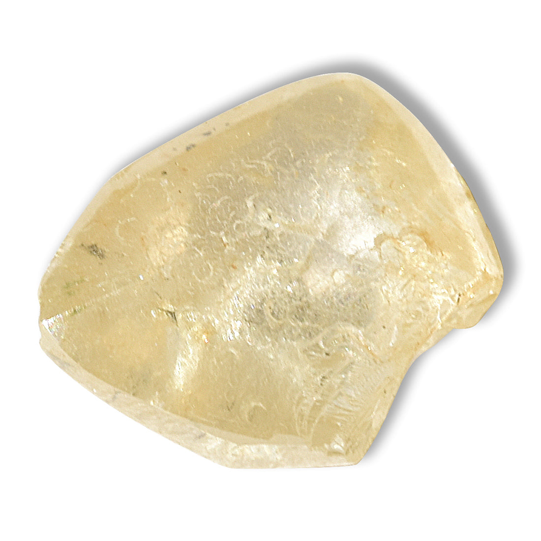 1.40 carat champagne, smooth raw diamond triangle - rough edge