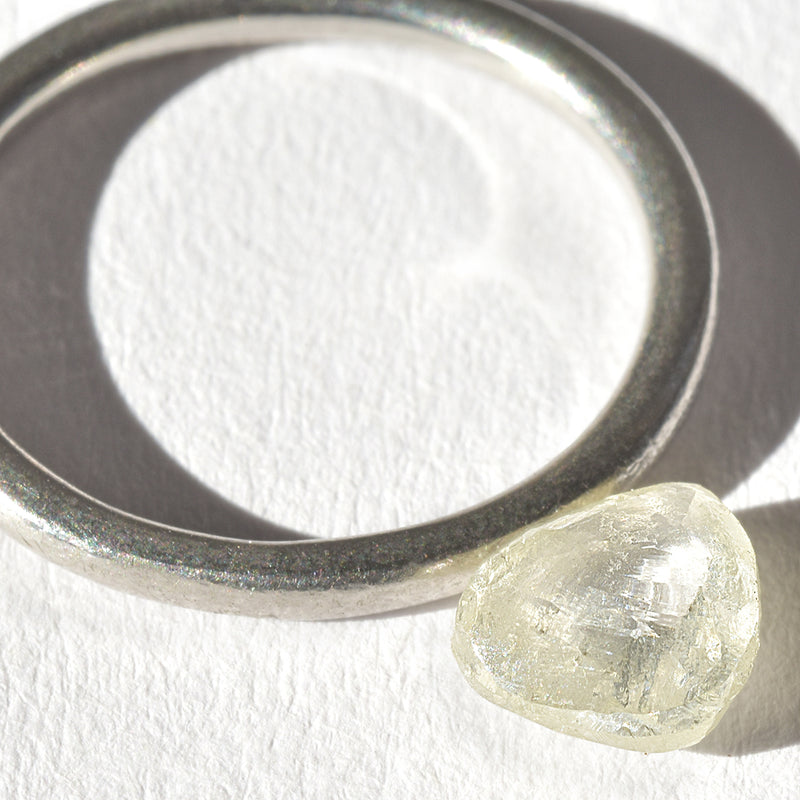 1.35 carat glowing and smooth, triangular rough diamond