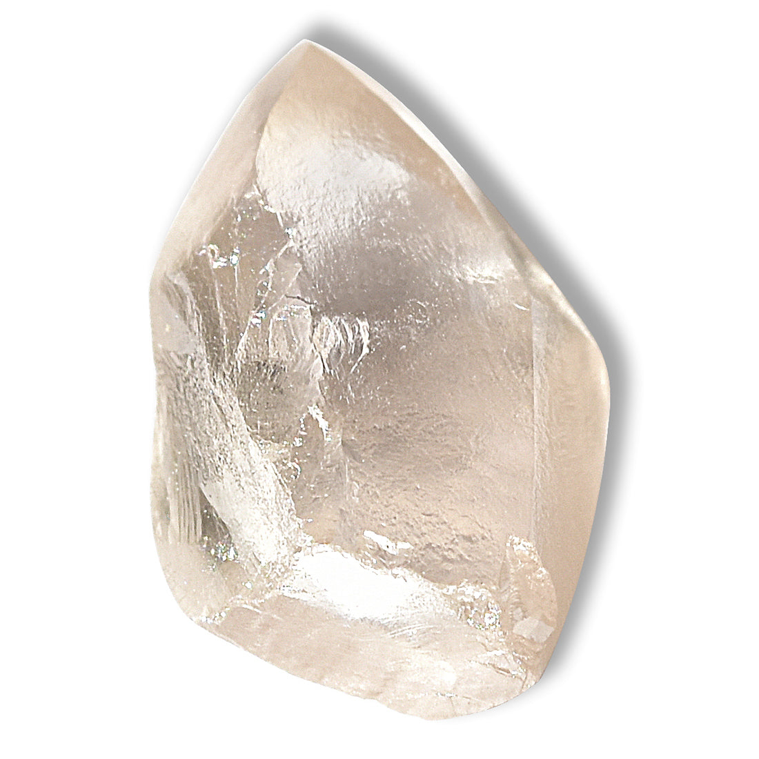 0.97 carat pink champagne raw diamond dodecahedron